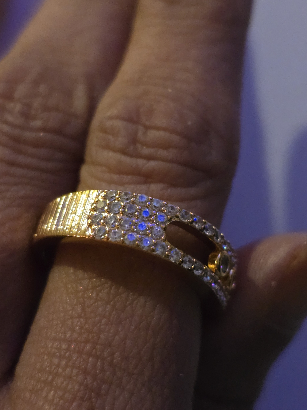 22kgp Dubai Messika Ste Jewelry Gold CZ Bracelet and Ring Set - Picture 14 of 16